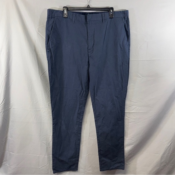 Stussy Pants Mens 38 Navy Blue Chino Casual Zip Fly Slant Pockets Cotton Blend - Picture 1 of 11